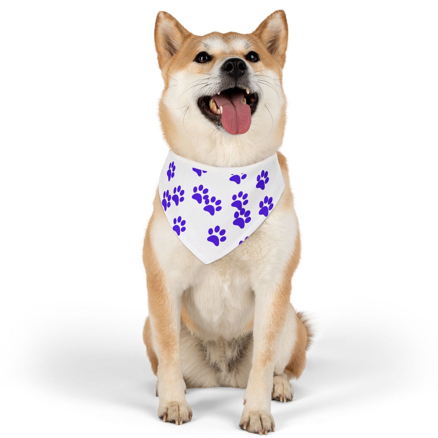 Pet Bandana Collar - Purple Paw Design