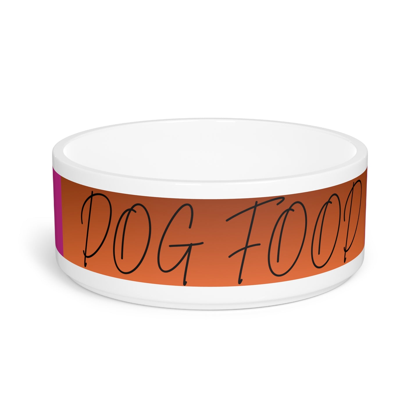 Personalized Dog Bowl – Orange & Pink Fall Ceramic Pet Dish