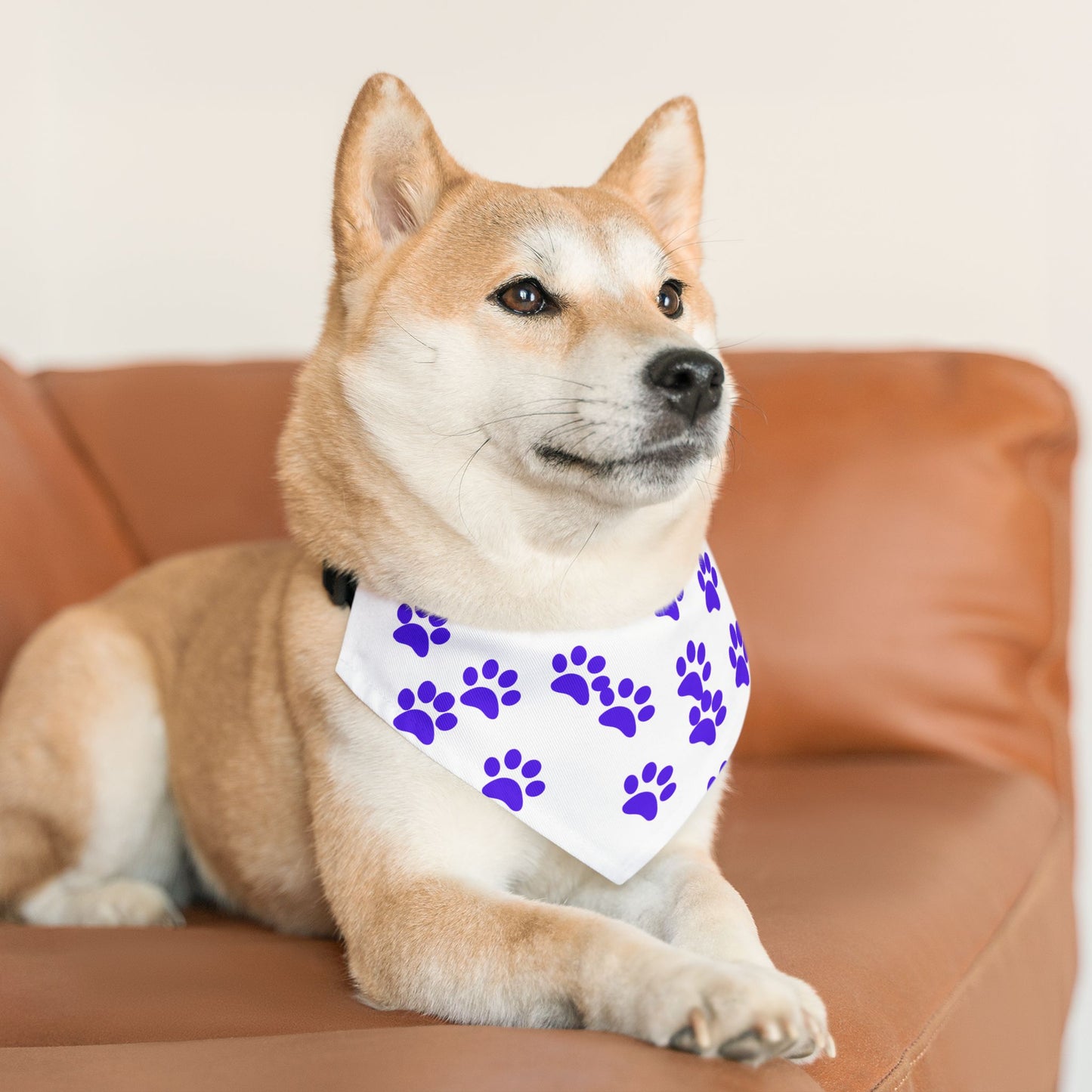 Pet Bandana Collar - Purple Paw Design