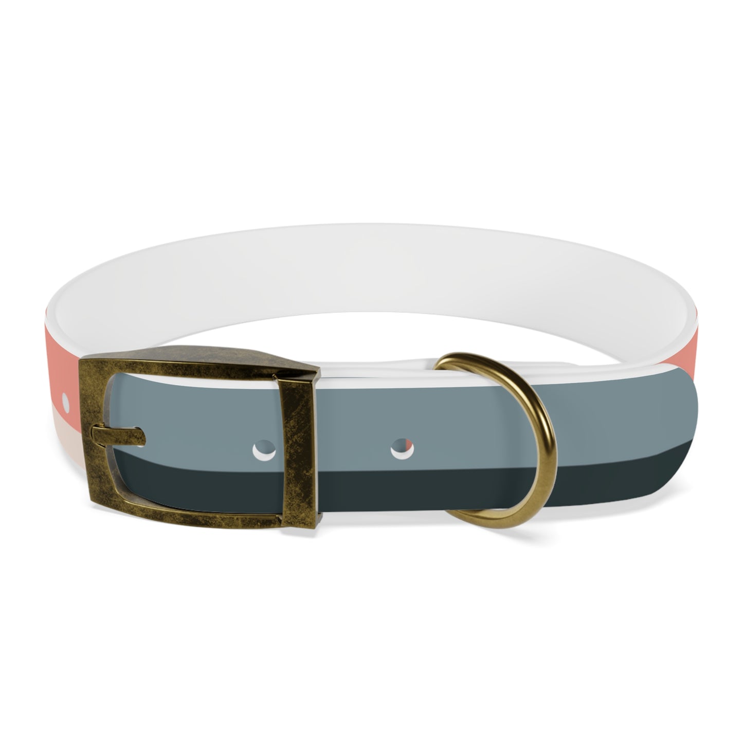 Gray, Black & Coral Waterproof Dog Collar | Durable TPU Odor-Resistant – Collarz