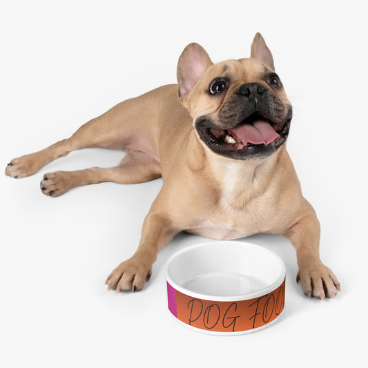 Personalized Dog Bowl – Orange & Pink Fall Ceramic Pet Dish