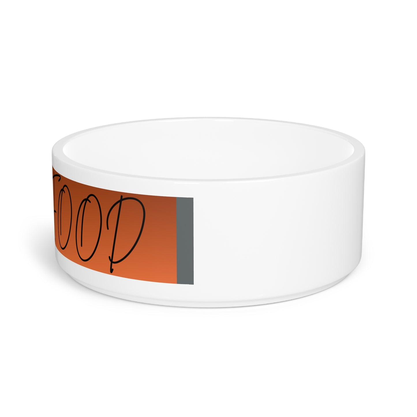 Personalized Dog Bowl – Orange & Gray Modern Ceramic Pet Dish