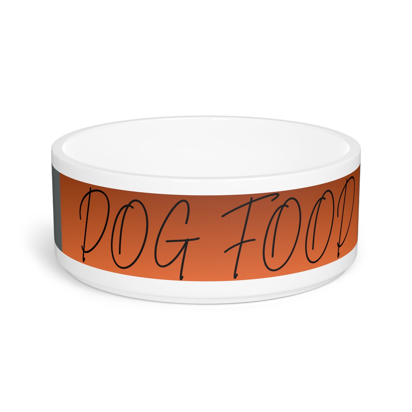 Personalized Dog Bowl – Orange & Gray Modern Ceramic Pet Dish